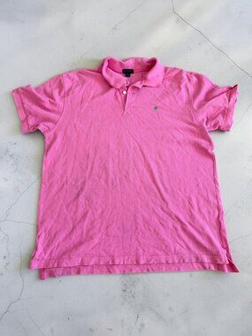 LILLY PULIZER Mens Pink Palm Logo Polo Shirt Size Large